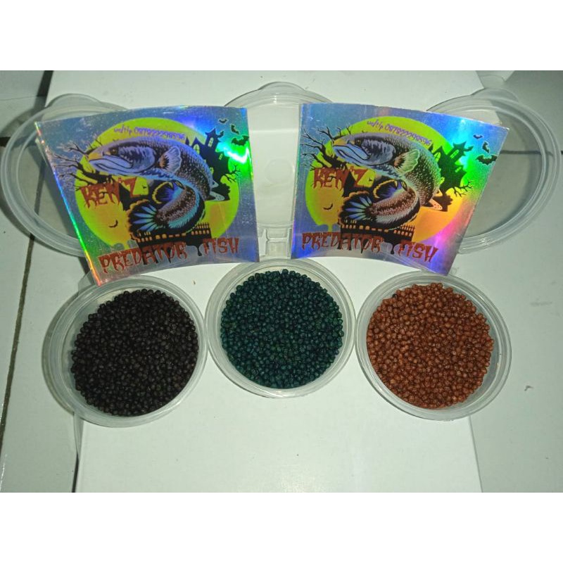 PELET PIGMEN SUPER PEKAT untuk ikan chana dengan pilihan pigmen warna biru,kuning dan hitam