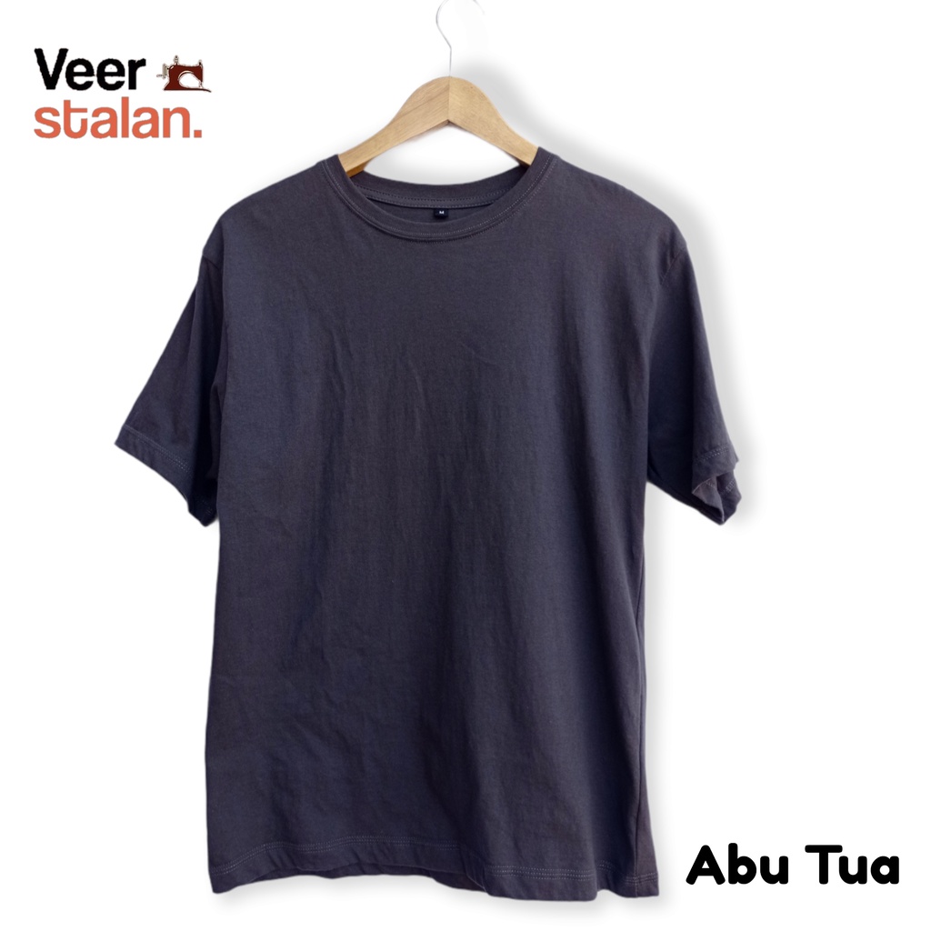 KAOS POLOS ABU TUA MURAH COTTON COMBED 30s / WARNA ABU TUA