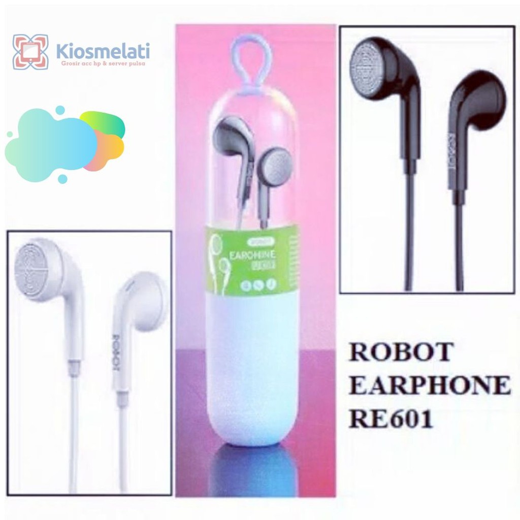 Handsfree Samsung Robot RE601 /Earphone vivo Robot RE601/Headset Bass Robot RE601 headset murah