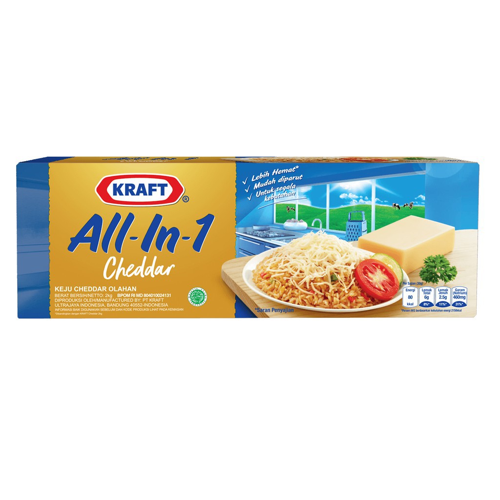 

Keju kraft cheddar all in one 2kg