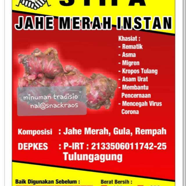 

WEDANG JAHE MERAH BUBUK INSTAN SYIFA 250 Gram