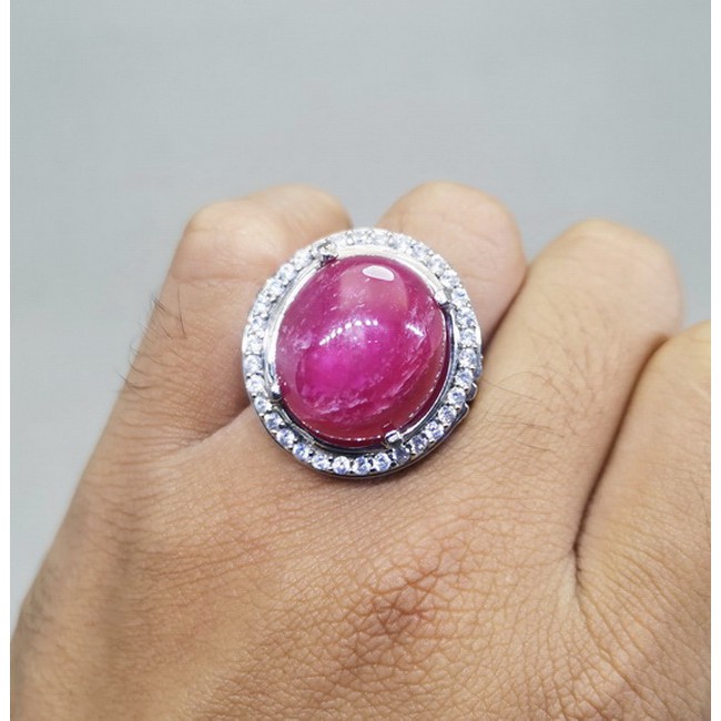Batu Cincin Ruby Merah Delima Asli