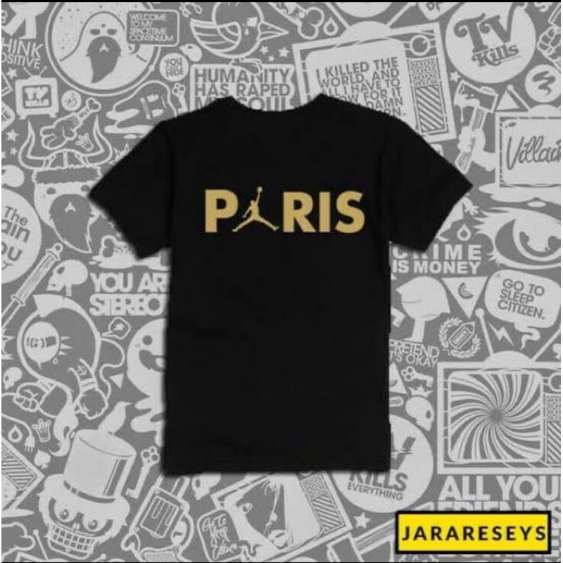 BAJU KAOS TSHIRT PRIA WANITA FASHION SPORT PARIS AIR JORDAN LOGO