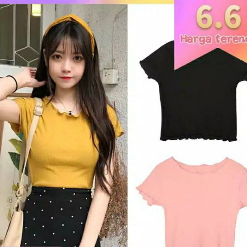 Baju Atasan CROP KRIWIL PENDEK Sweater Crop Wanita Crop Rajut