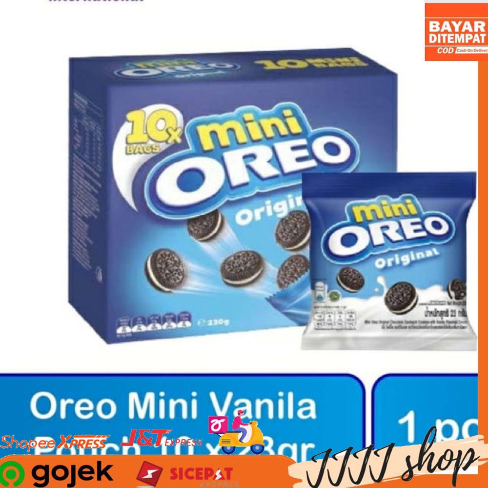 

Oreo Mini Biskuit Vanila Strawberry Cokelat 230gr