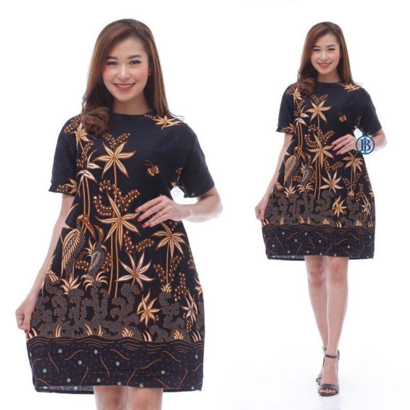 DRESS BATIK GROSIR / TUNIK BATIK HITAM 0044