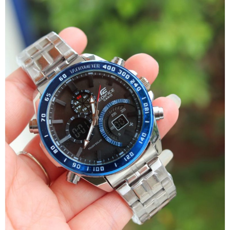 [6 VARIASI] Jam Tangan Pria Casio Edifice ecb200 Dualtime Rantai
