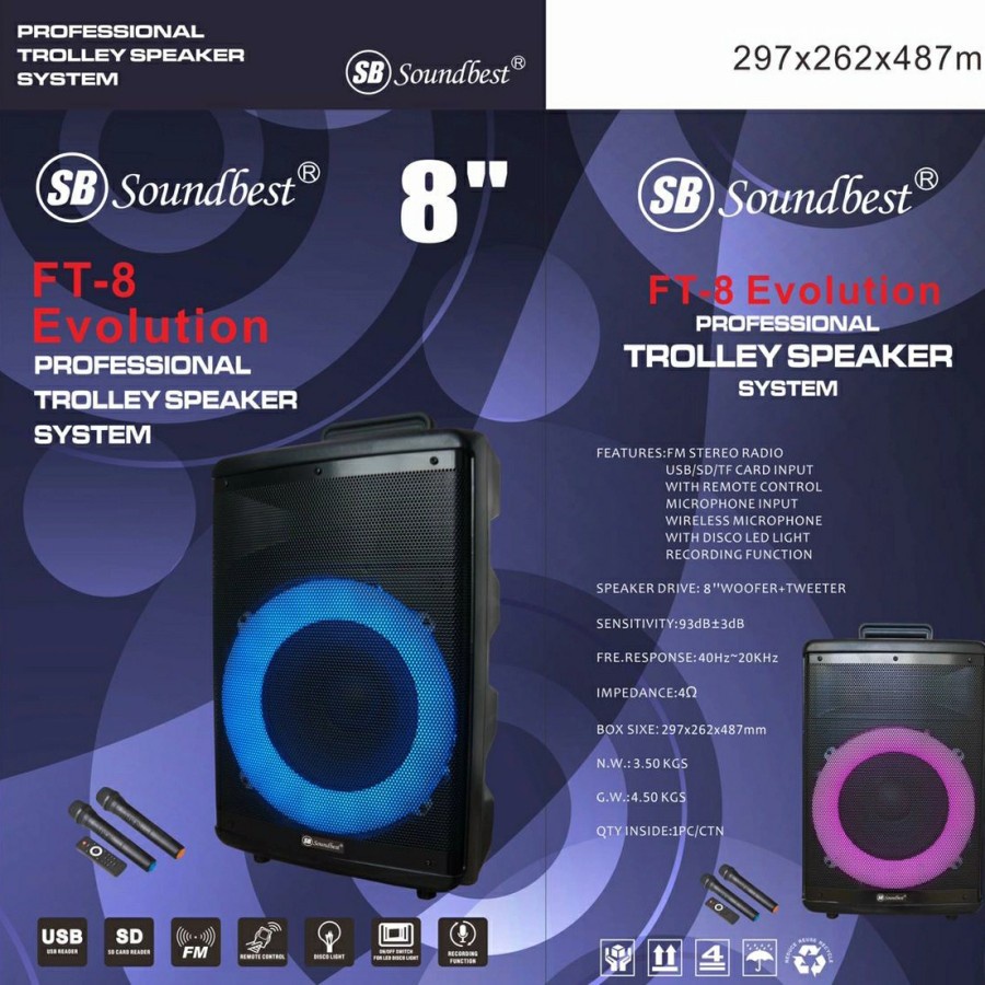 Soundbest FT8 Evolution Portable Speaker . Suara Kencang &amp; Menggelegar