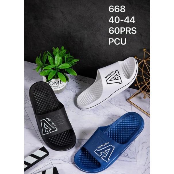 Sandal Slop Pria Bahan Karet Import Motif A Tebal Anti Slip Sendal Kokop Cowo Balance 668
