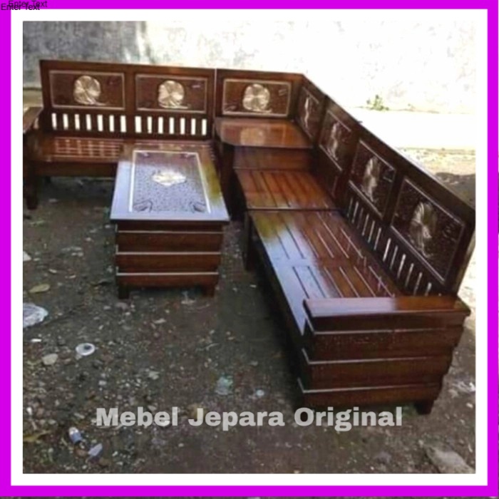 Meja Kursi Tamu Jati Untuk Ruangan Sudut/ Pojok