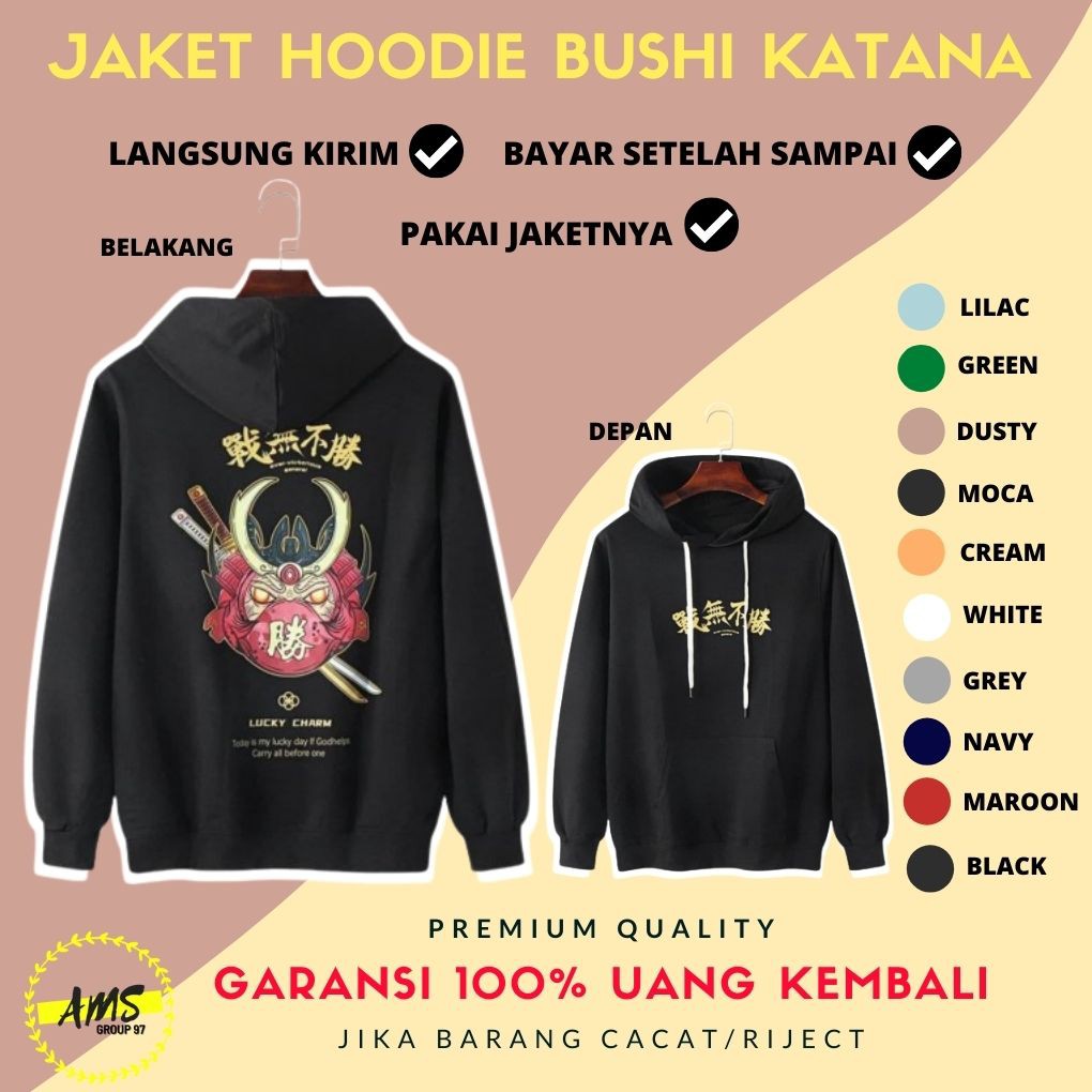 Jaket Hoodie Samurai Anime Jepang COD jaket outwear sunmori Riding motor premium murah pria wanita
