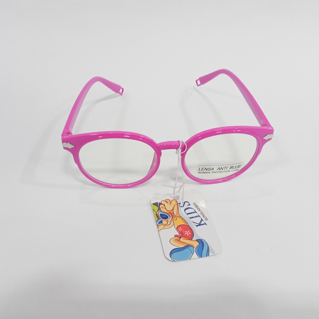 kacamata anak laki perempuan anti blue radiation bulat boboho bening bagus tahan radiasi sinar biru-8