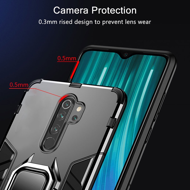 Casing Armor Shockproof + Stand Holder Magnetik Untuk OPPO Reno 5 Pro / 5G