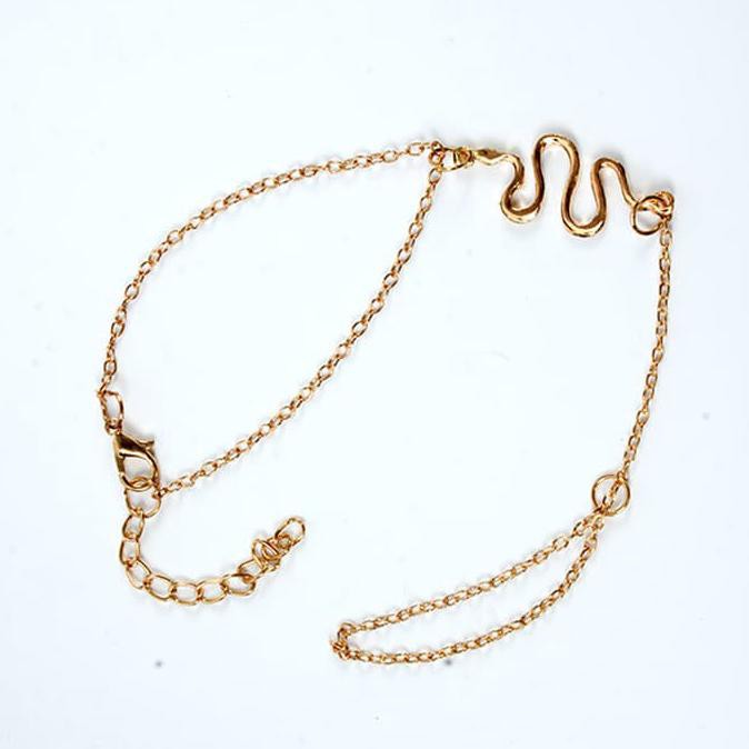 Magic Gg0182 - Gelang Rantai Sambung Cincin Model Ular India Bollywood