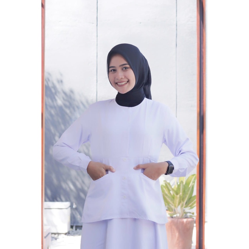 Seragam putih dokter/perawat/tenaga medis/atasan/rok/celana/gamis