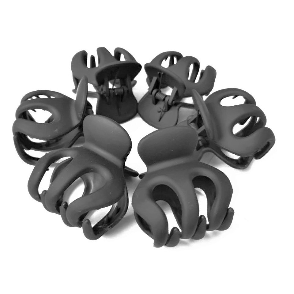 Jedai Doff 5cm SOLID BLACK Jepit Rambut Korea Cakar 3 warna Hitam Hair Claw Clip