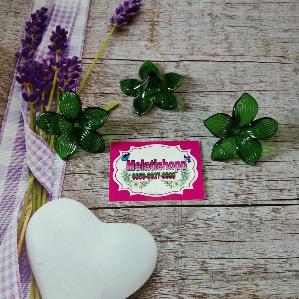 MOTE AC BENING 872 KELOPAK BUNGA BESAR HIJAU BENING AKRILIK 1393