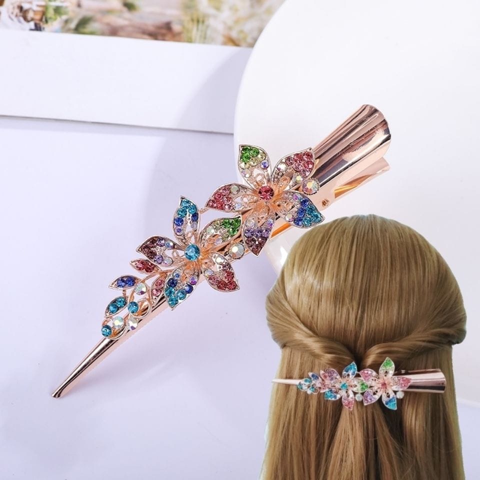 Jepit rambut korea wanita premium mode baru elegan full kristal zirkon original import 12.7cm