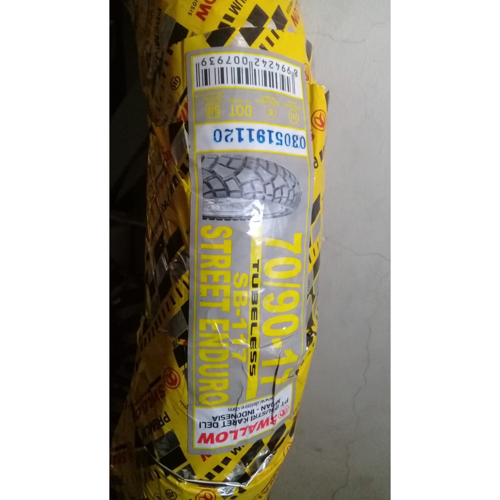 ( RING 17 ) STREET ENDURO 70 90 17 SWALLOW SB117 SB-117 Ban Motor SEMI TRAIL Dual Purpose Tubeless