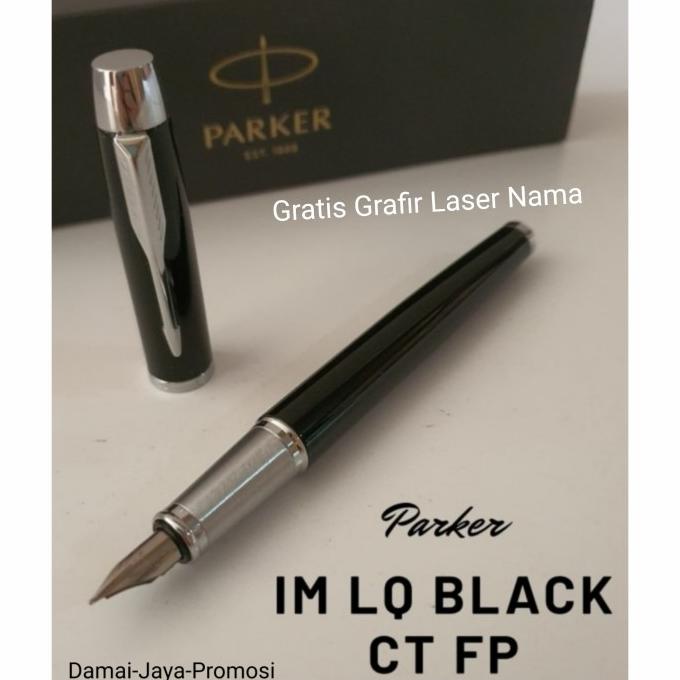 

Pulpen Parker Original IM LQ Black CT ( Klip Silver) Fountain Pen - Black Silver ---Terbaru---