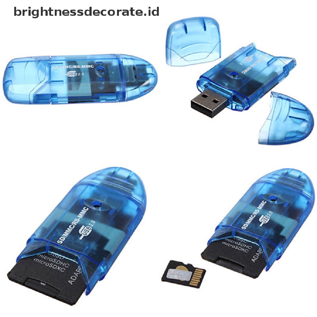 Adapter Card Reader Usb 2.0 Untuk Sd Mmc Sdhc Tf Card Hingga 64gb