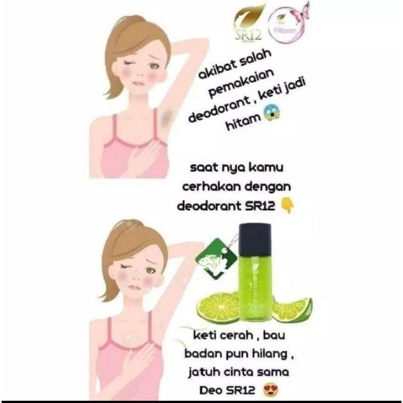 Deodorant Spray SR12 Penghilang Bau Badan Pencerah Ketiak Ampuh