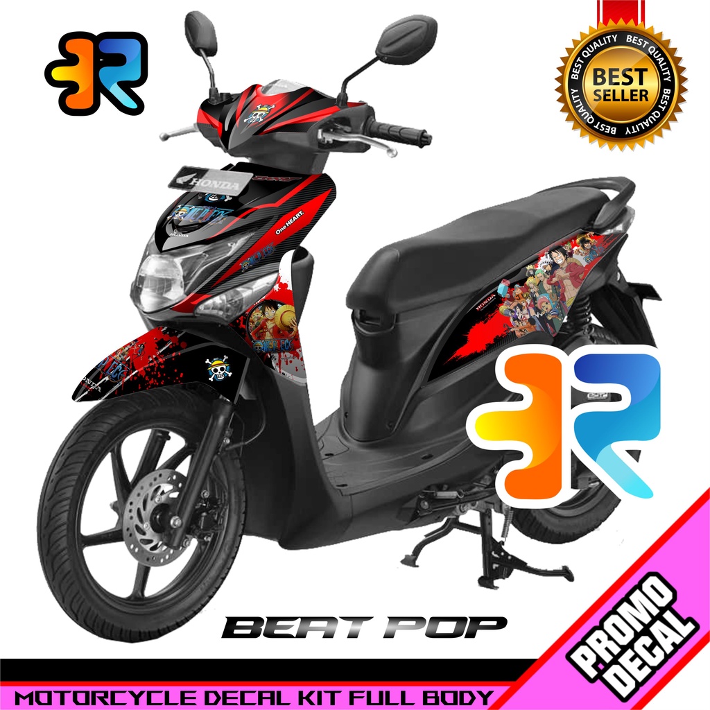 Decal Motor Beat Pop Desain One Piece Sticker Decal Full Body