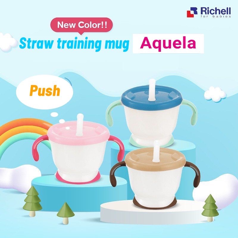 RICHELL AQULEA STRAW TRAINING BOTOL SEDOTAN Bayi - Botol Minum Bayi