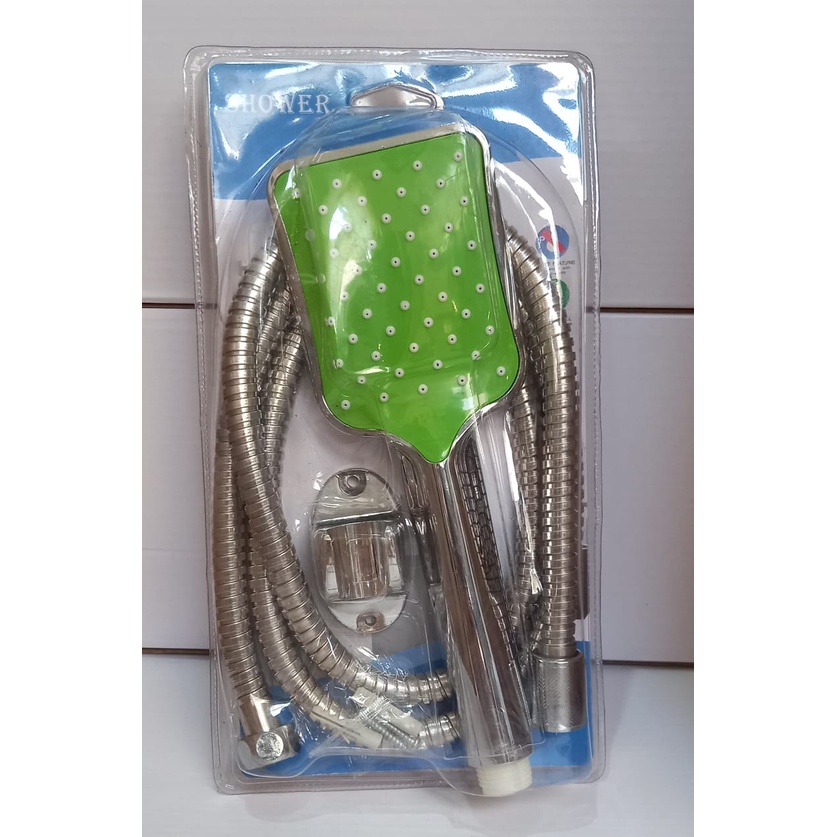 paket hand shower mandi set kotak hijau DB-906 lubang tekanan tinggi