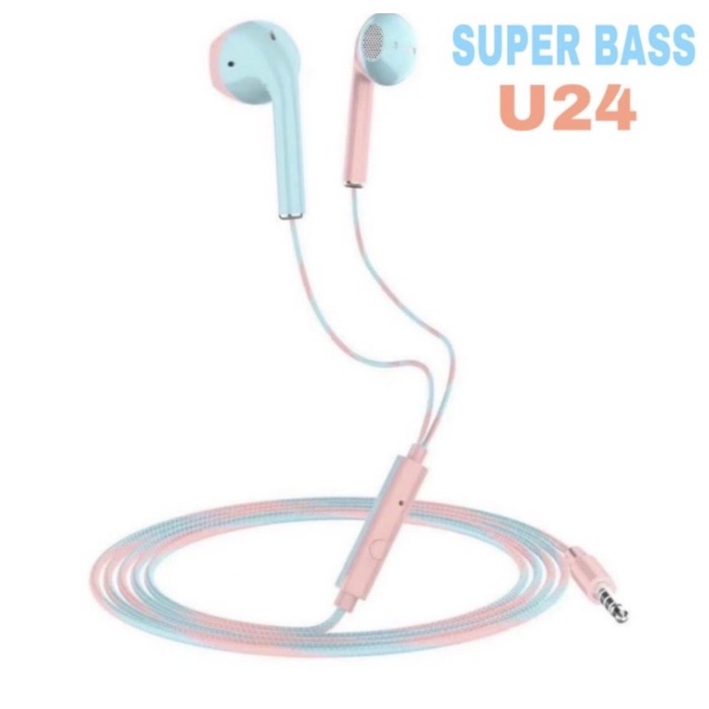 Headset U24 Super Bass Makaron Handsfree Hf Audio Music Samsung Oppo vivo Xiaomi Realme Universal-4