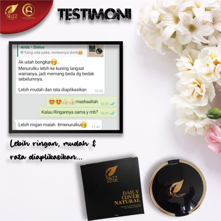 Bedak Wanita & Remaja - Bedak Padat Anti air dan anti Luntur, Daily Cover SR12 , Cantik alami dan menyehatkan kulit & BPOM-4