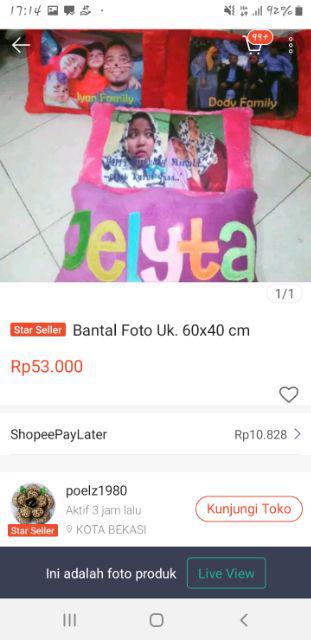 Bantal Foto Uk. 60x40 Cm