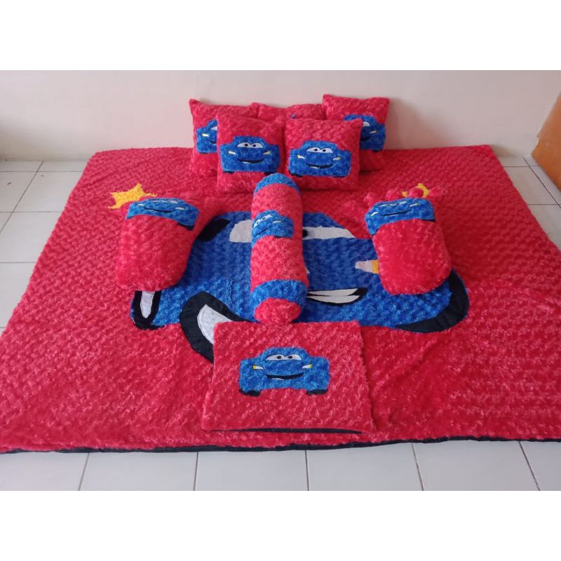 karpet bulu rasfur Karpet karakter 9bantal