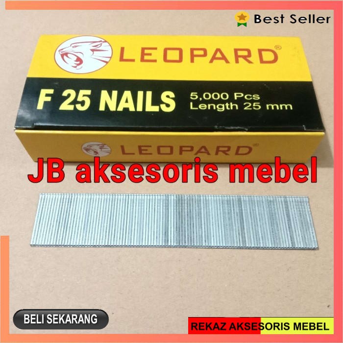 

ISI PAKU TEMBAK NAILS F25 LEOPARD / REFILL STAPLES TEMBAK LURUS 25 mm