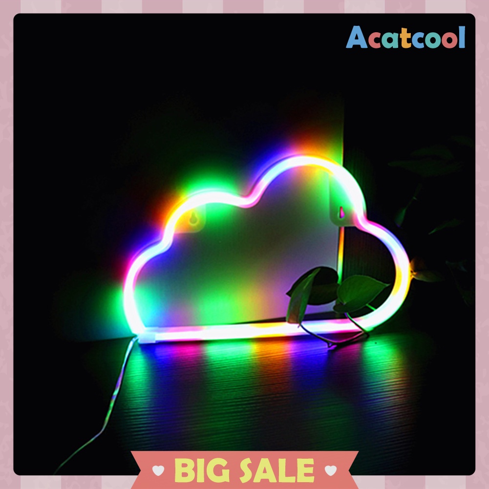 Cartoon Cloud Shaped Sign Neon Lights USB Battery Operated Art Hanging Lamp