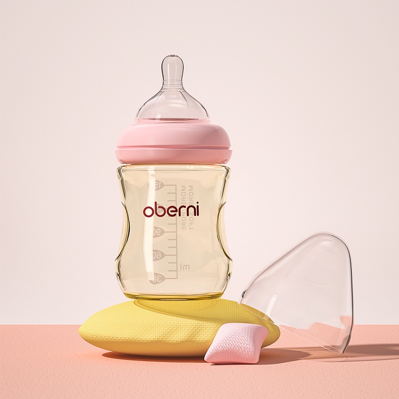 Oberni Botol bayi Botol Susu Keperawatan PPSU Bayi Baru Lahir Feeding Bottle Anti Jatuh dan Anti Tersedak 0-6 Bulan 150ml/180ml