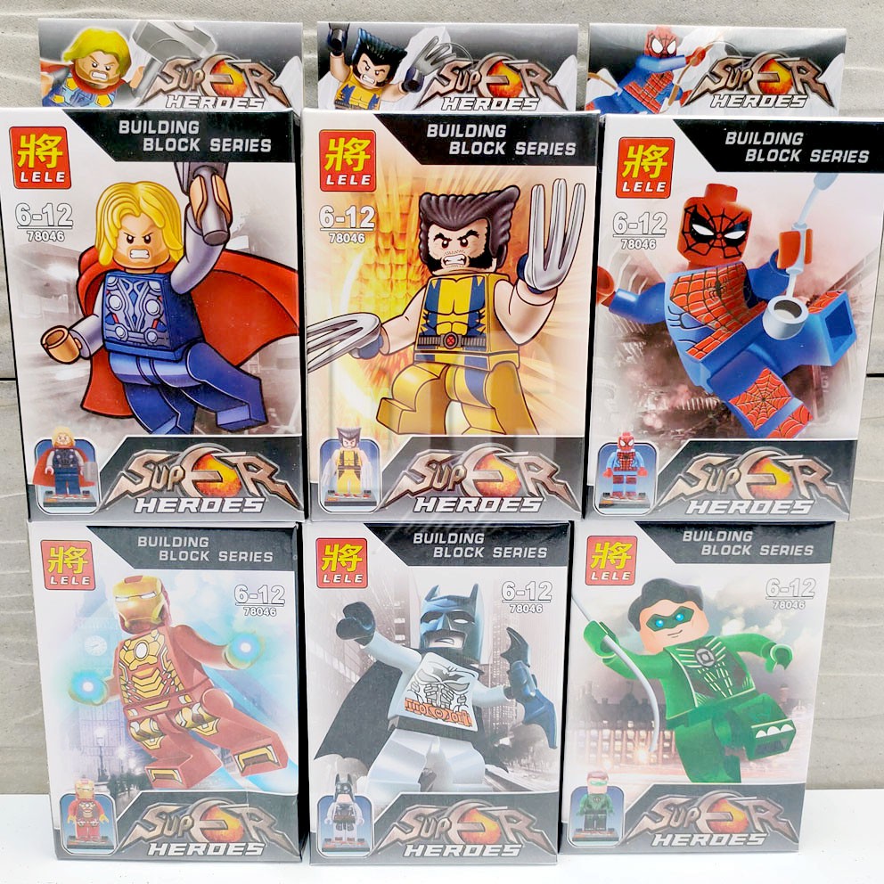 Building Blocks Series Super Heroes 6in1 Mainan Lego Bricks Mini Figure Avengers Superhero