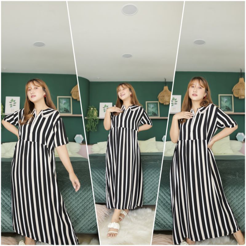 Daster ANDIN/Daster KOREA/Daster kerah renda/Dress korea/homedress korea/daster busui/daster rayon-Gladyss