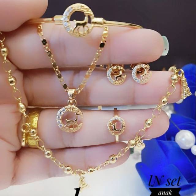 Xuping set perhiasan anak lapis emas 18k 3026k