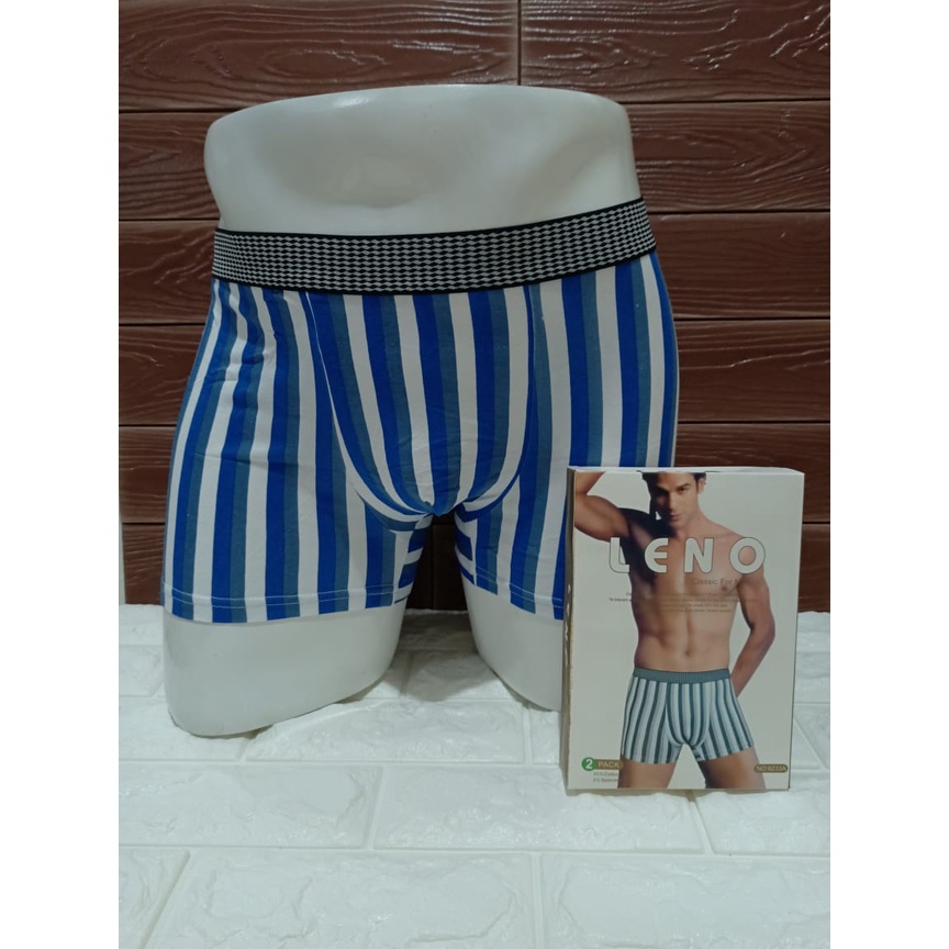 BOXER JUMBO ( 2 PCS CELANA DALAM PRIA) / BOXER PRIA GARIS GARIS / BOXER LENO