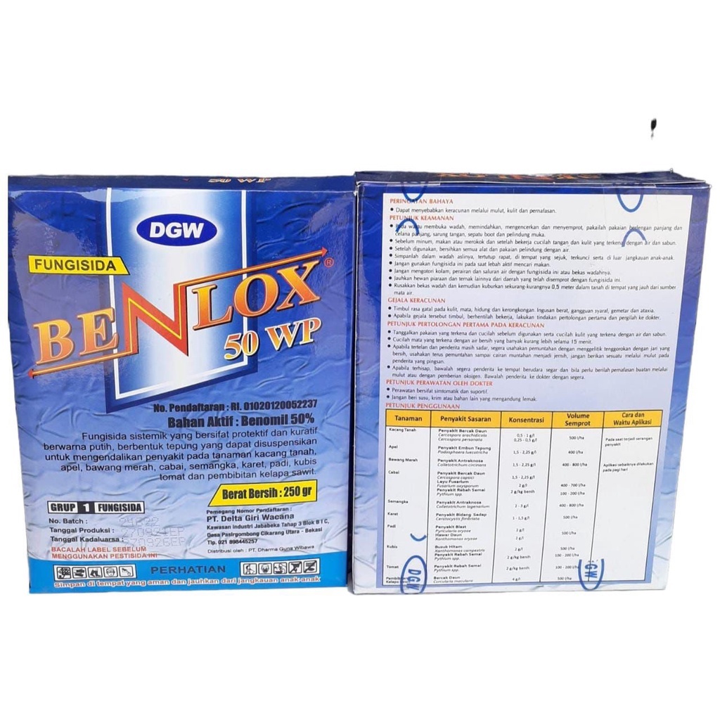 Fungisida Sistemik Benlox Benomil 50WP - 250 Gram Obat Pembasmi Jamur