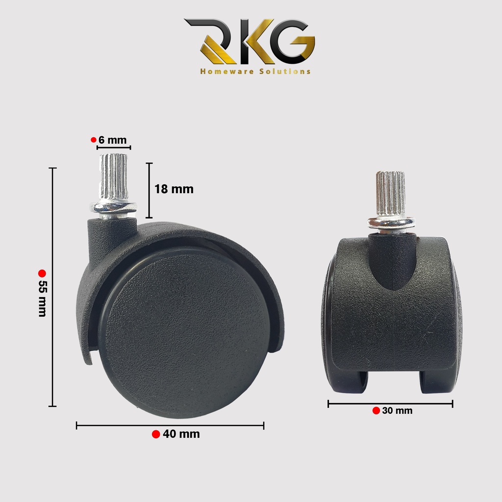 RKG Roda Caster Kursi Kantor 1.5 Inch / Roda Kastor Kursi Rak Etalase-5