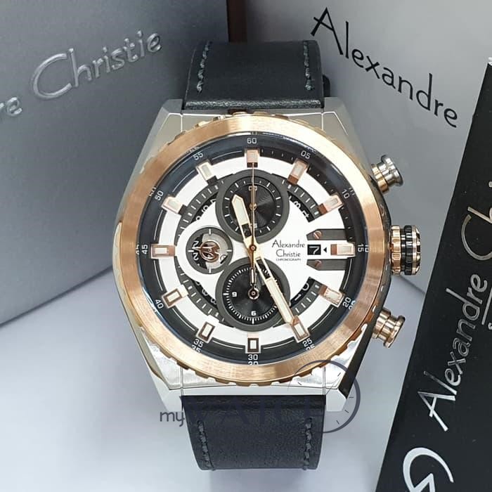 Jam Tangan Pria AC Alexandre Christie 6521 MC Black Silver Rosegold