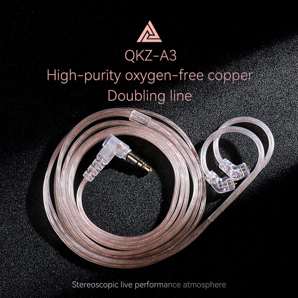 Qkz A3 Kabel Audio HiFi Bebas Oksigen Bahan Tembaga 3.5mm Untuk Headset KZ ZEX Pro EXS