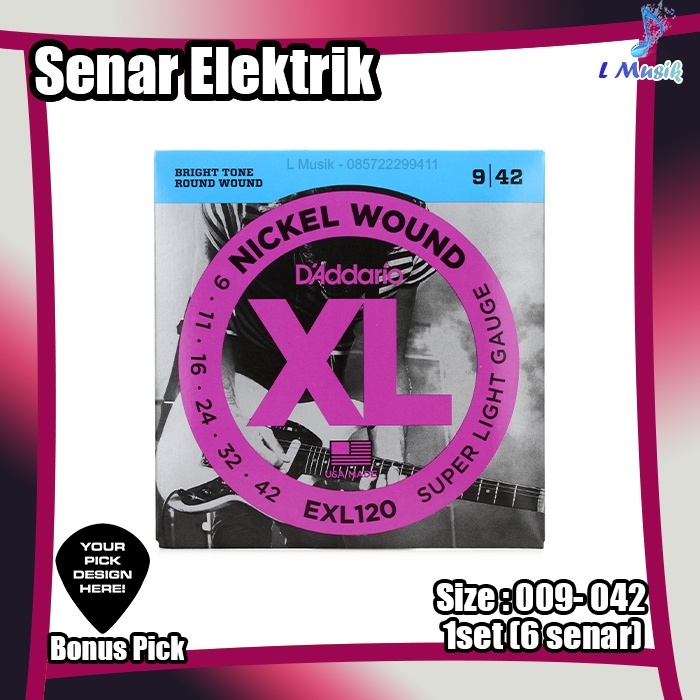 SENAR GITAR D ADDARIO ELEKTRIK-ORIGINAL GUITAR STRINGS NICKEL WOUND-EXL130|EXL120|EXL110|EXL115