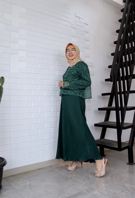 zaneta pleated dress/brukat/baju wanita kekinian
