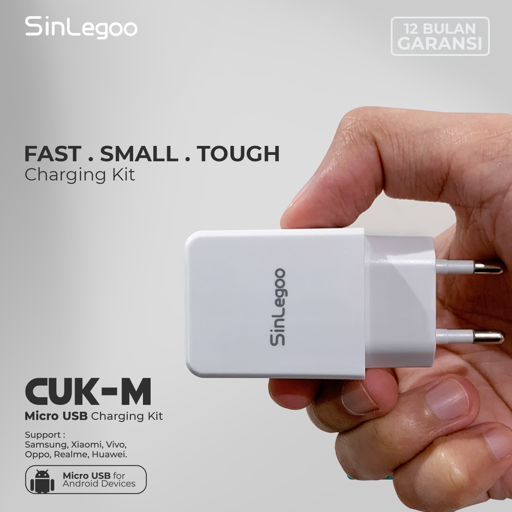 KHANZAACC SINLEGOO CUK-M Wall Charger Plus Kabel Data 2.4A Micro USB Single Port