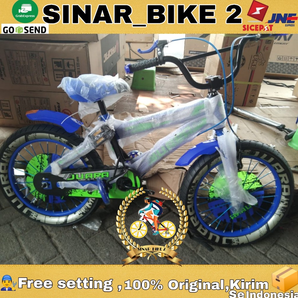 Sepeda Anak Laki-Laki BMX Juara 16Inch Ban Jumbo Warna (Ekspedisi)