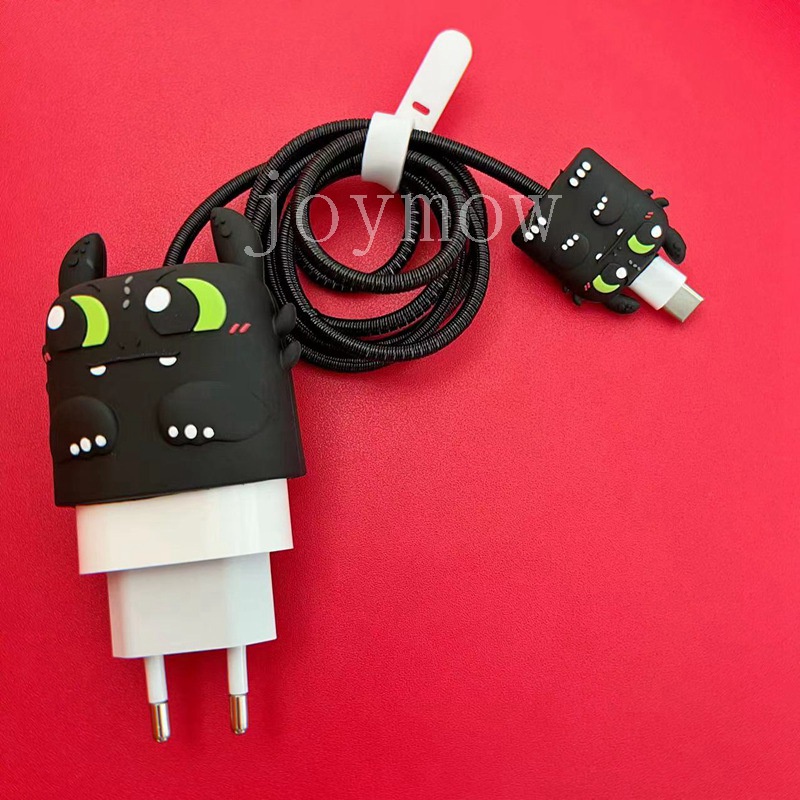 Pelindung Kabel Charger Bahan Silikon Motif Kartun Untuk compatible for iPhone 18W Dan 20W