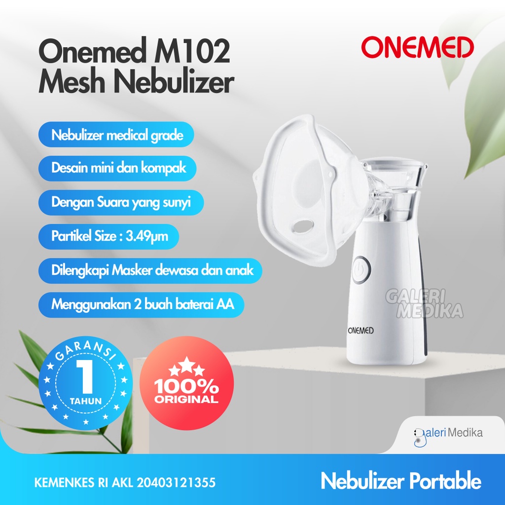 Nebulizer Portable Onemed M102 Mesh Nebulizer / Nebulizer Portable - Alat Terapi Pernapasan / Uap